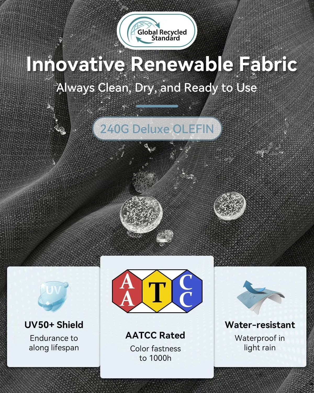 Outdoor Patio Furniture Set 5 Seats Aluminum Sectional Coffee Table