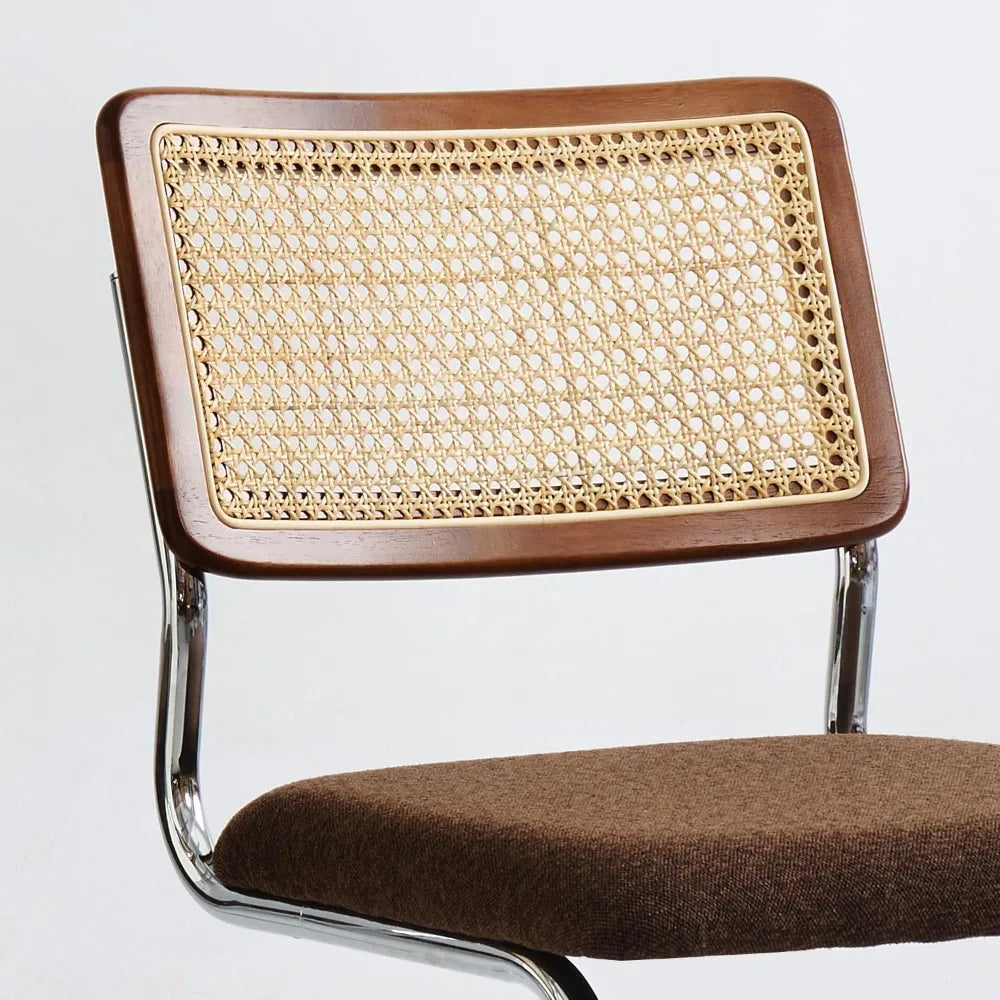 Brown Rattan Dining Chairs Set Of Four With Mesh Back